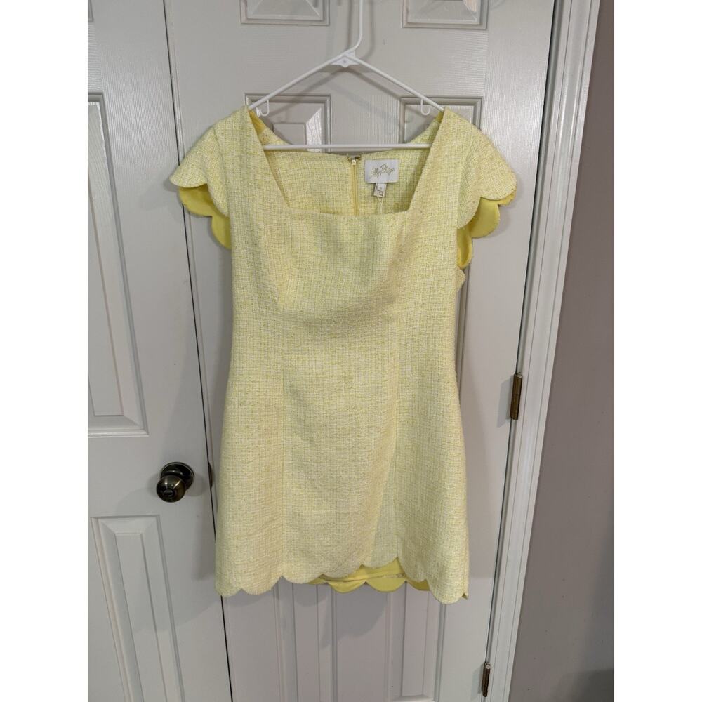 NWT LILLY PULITZER SIZE 12 MAISLEY SHIFT DRESS *CHIC CHICK BOUCLE* FINCH YELLOW